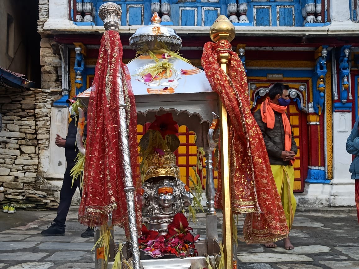 char dham yatra 2021: lord kedarnath doli departure for kedarnath dham today photos