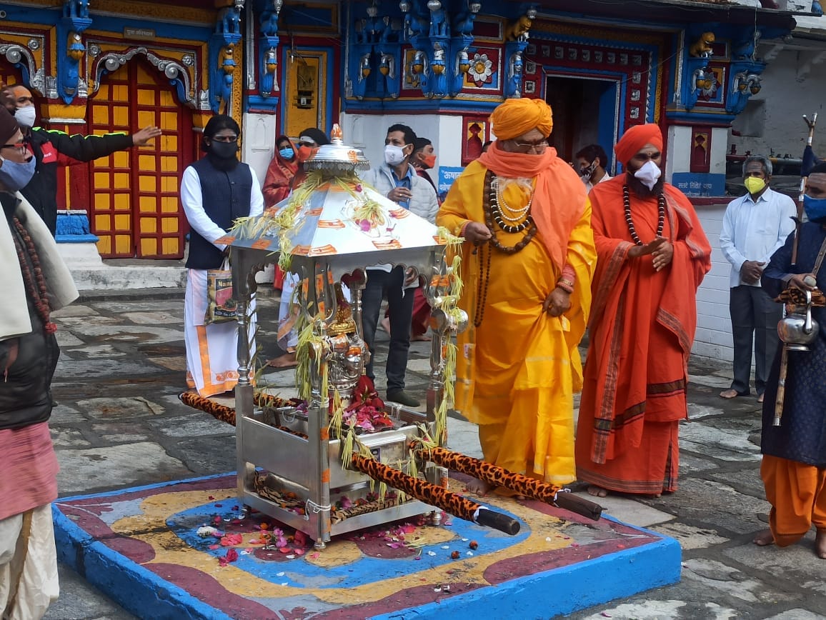 char dham yatra 2021: lord kedarnath doli departure for kedarnath dham today photos
