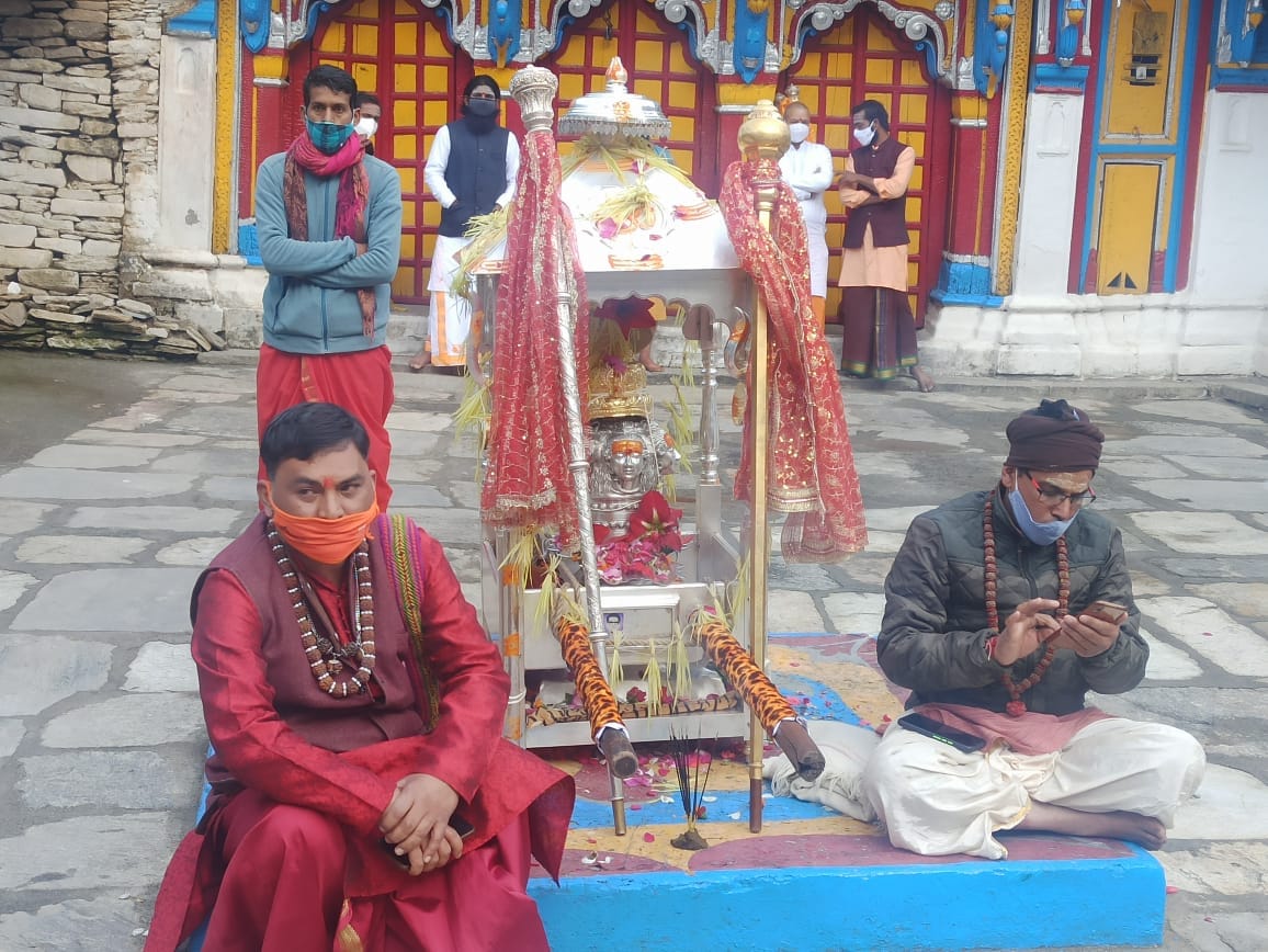 char dham yatra 2021: lord kedarnath doli departure for kedarnath dham today photos