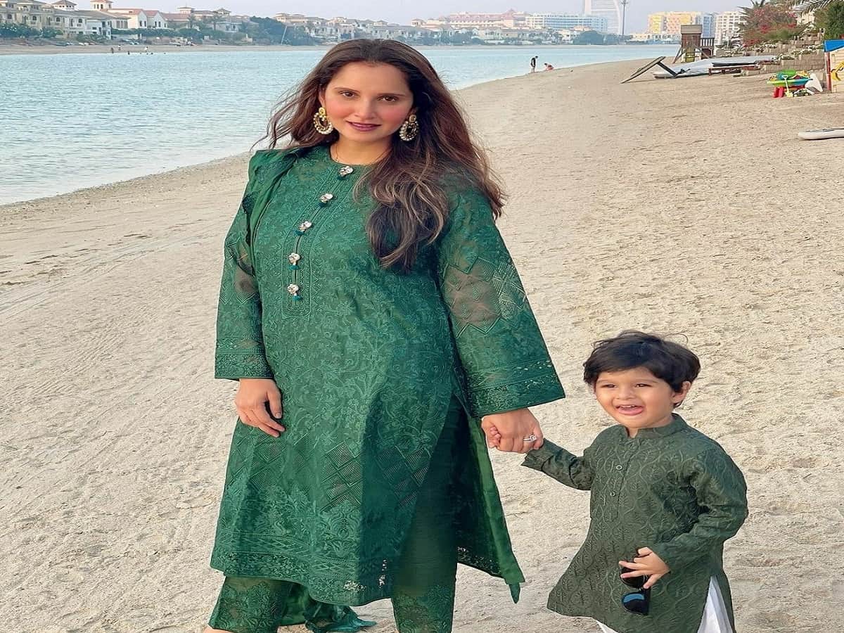 sania mirza twinning with her son on  occasion of eid in hindi