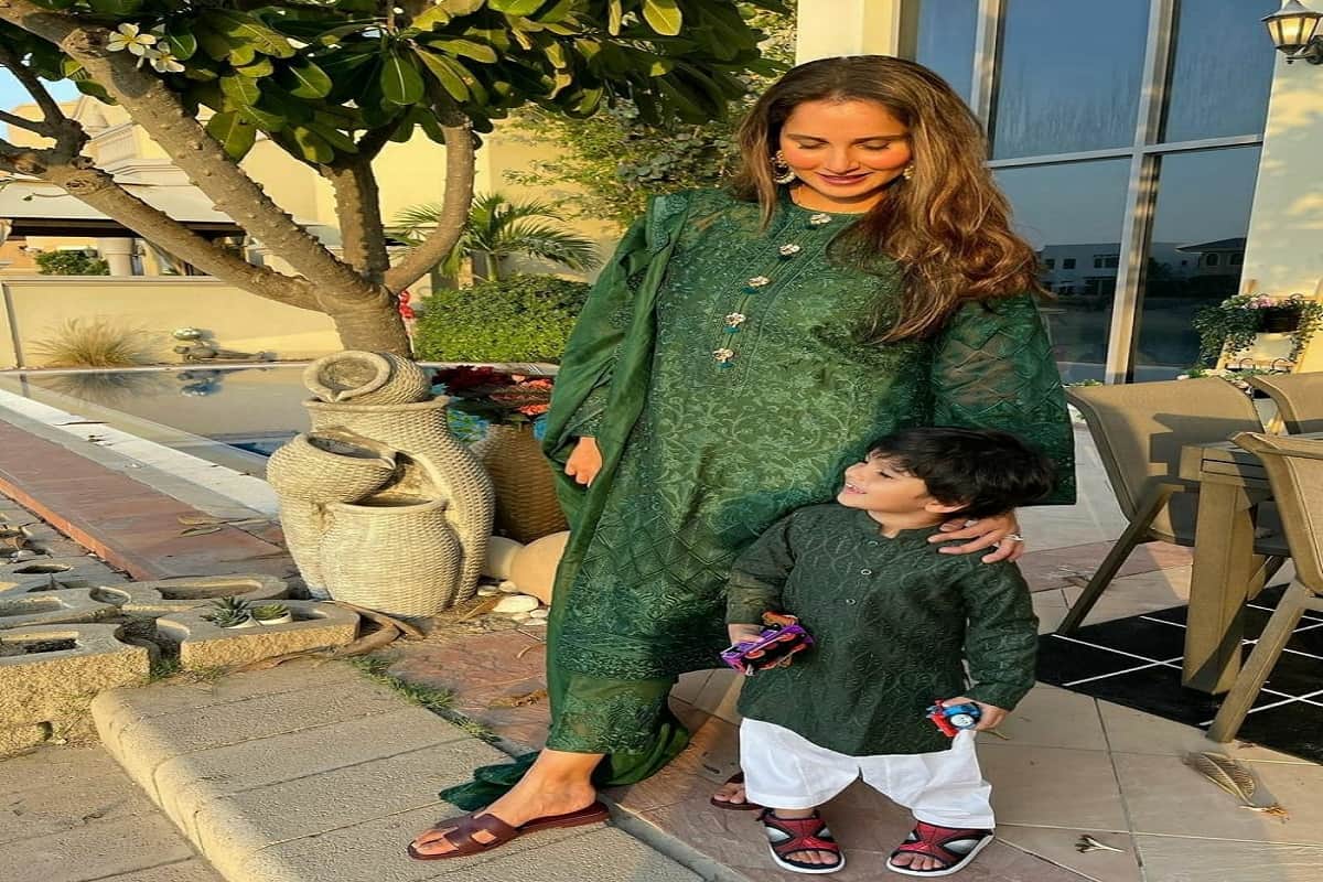 sania mirza twinning with her son on  occasion of eid in hindi