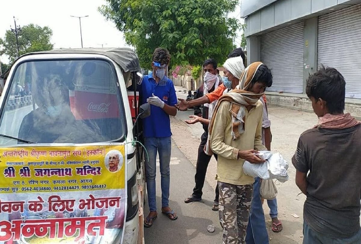 Jagannath temple providing food to home isolation patients and hospitals in agra