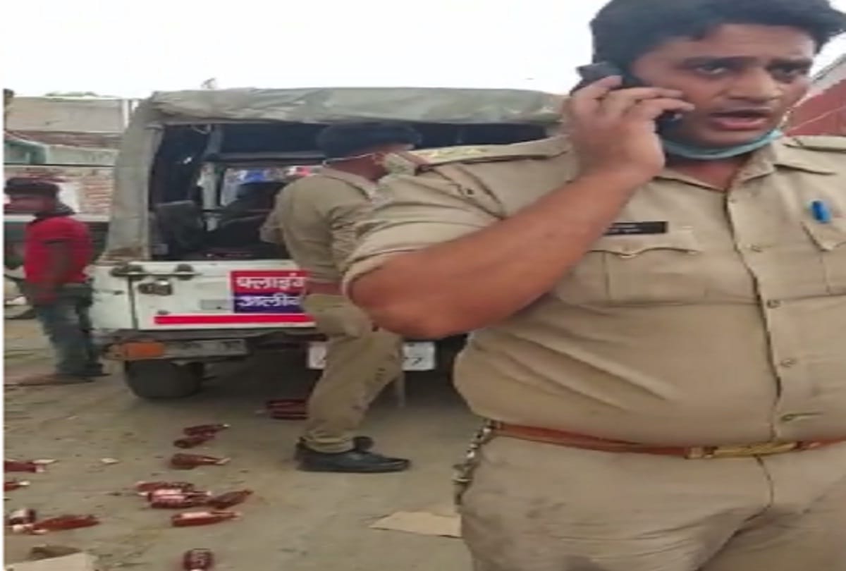 Police team raided on information of illegal liquor three policemen including sub-inspector assaulted