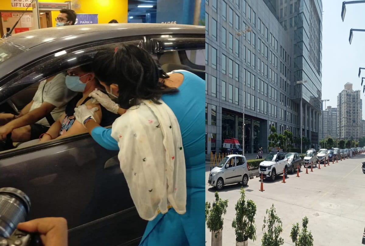 Noida greater noida drive thru vaccination start today at dlf mall noida and shahid vijay singh pathik sports complex