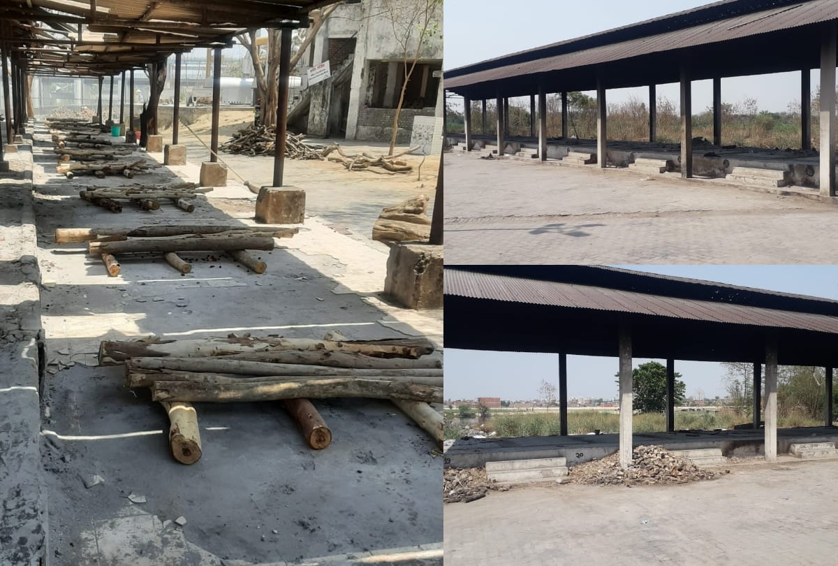 pics of changing scenario on shamshan ghat in lucknow.