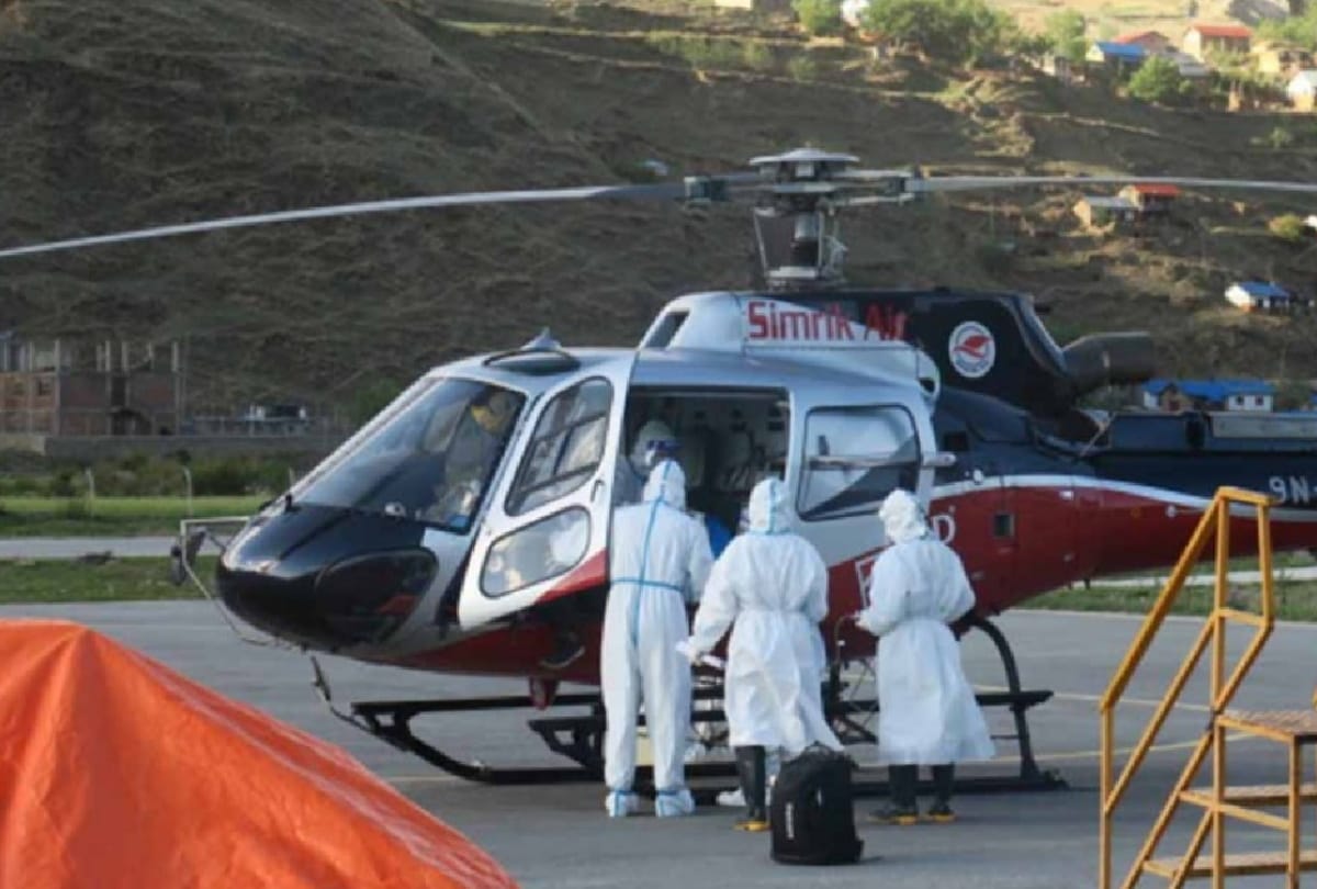 Helicopter facility available for Covid patients in difficult areas of Nepal