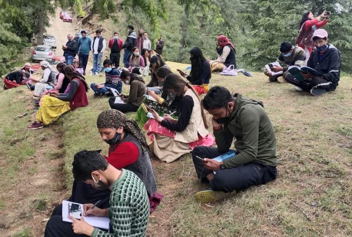 Himachal News: poor internet connectivity in Kotkhai Shimla Himachal Pradesh students study at hill in jungle