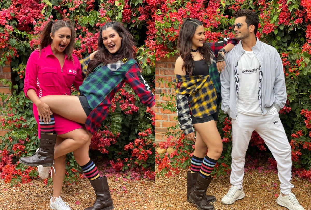 divyanka tripathi high on fashion in capetown looking like school girl in pink midi dress