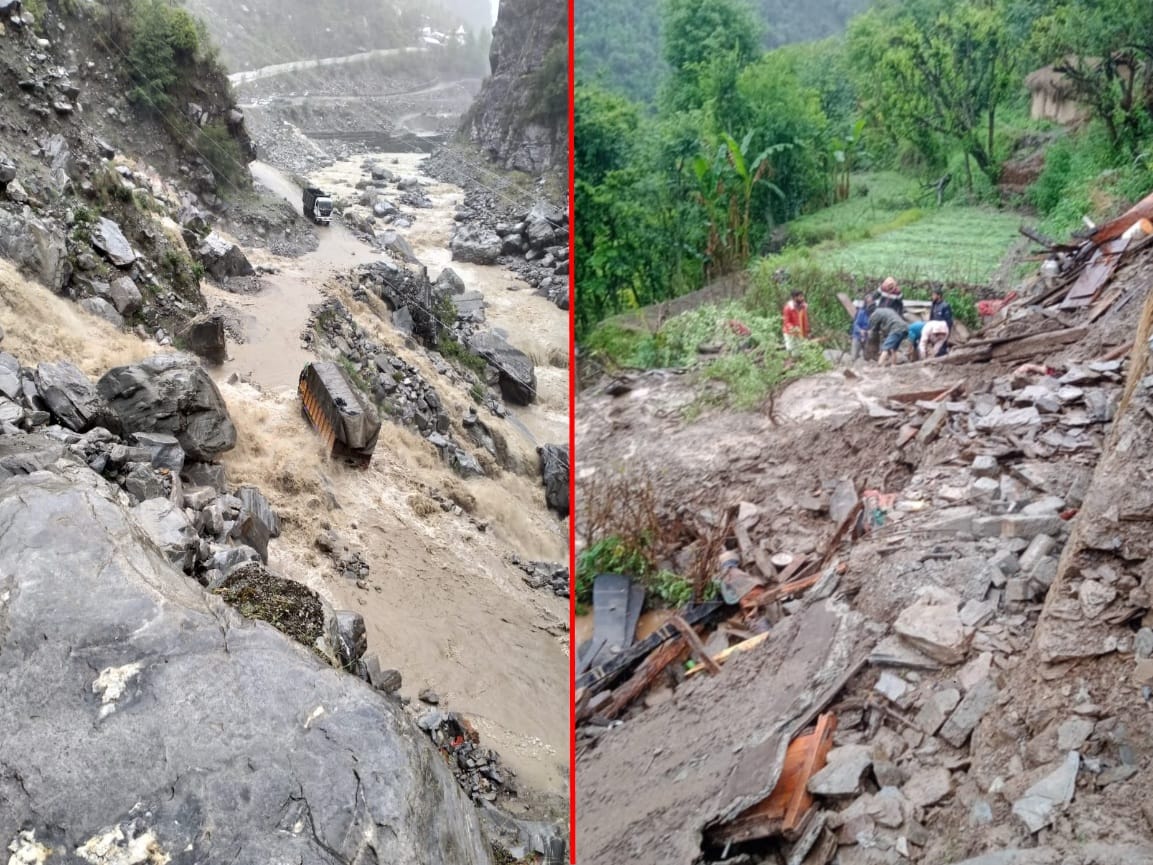 tauktae cyclone effect in uttarakhand, watch photos of cloud burst house collapse and lad slide
