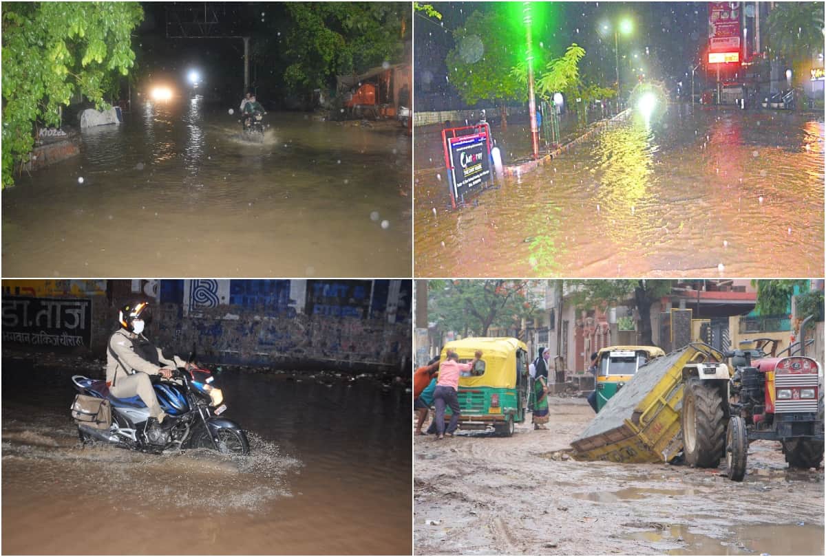 waterlogging on the roads and colonies after heavy rain in agra