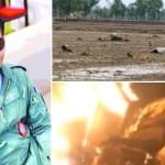 मोगा में मिग-21 हादसाग्रस्त।