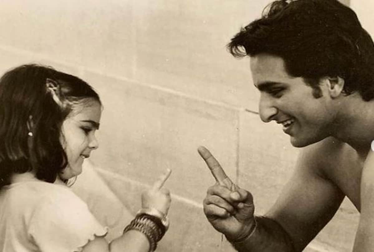Throwback video of baby sara ali khan when she tagged along with father saif ali khan on his film set see video