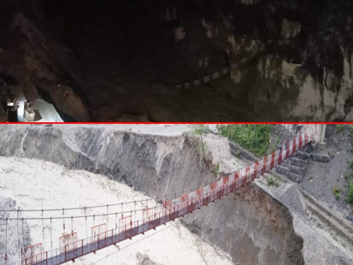heavy rain in uttarakhand : bridge swept away in river, villager reminds rishi ganga disaster, photos