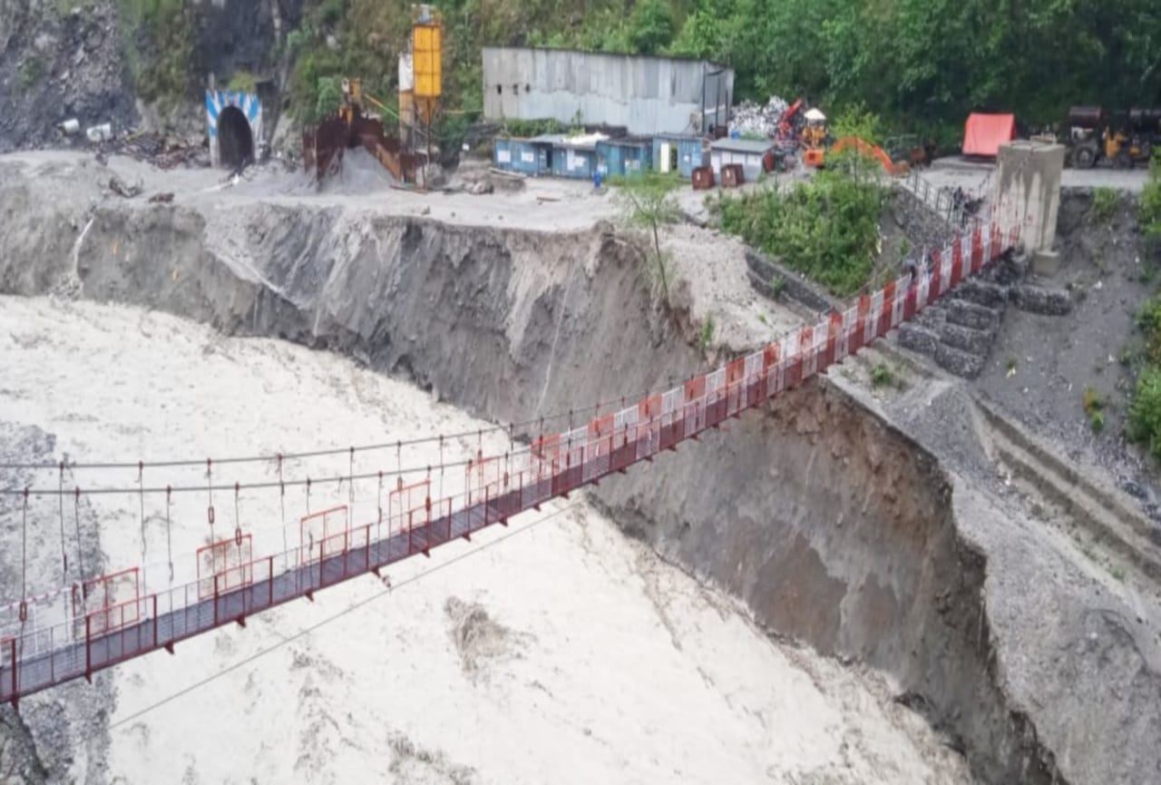 heavy rain in uttarakhand : bridge swept away in river, villager reminds rishi ganga disaster, photos