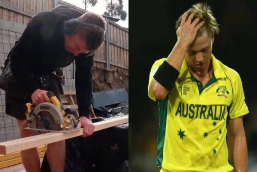 Xavier Doherty doing carpentry after retiring from international cricket
