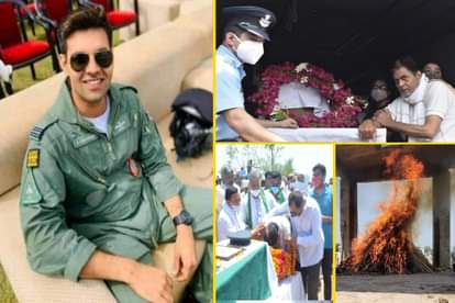शहीद अभिनव चौधरी का फाइल फोटो व तिरंगे में लिपटा पार्थिव शरीर