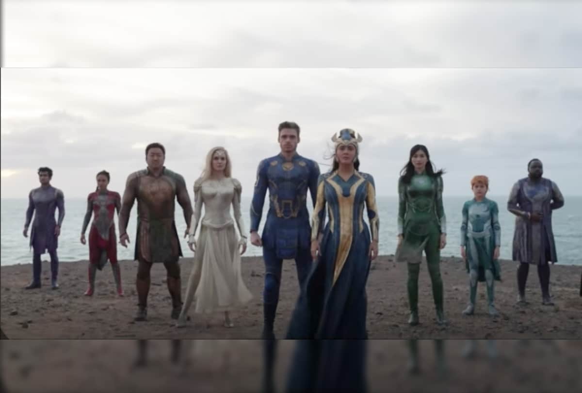 Marvel Studios Eternals teaser trailer poster out Angelina Jolie Salma Hayek Richard Madden Kumail Nanjiani Lauren Ridl