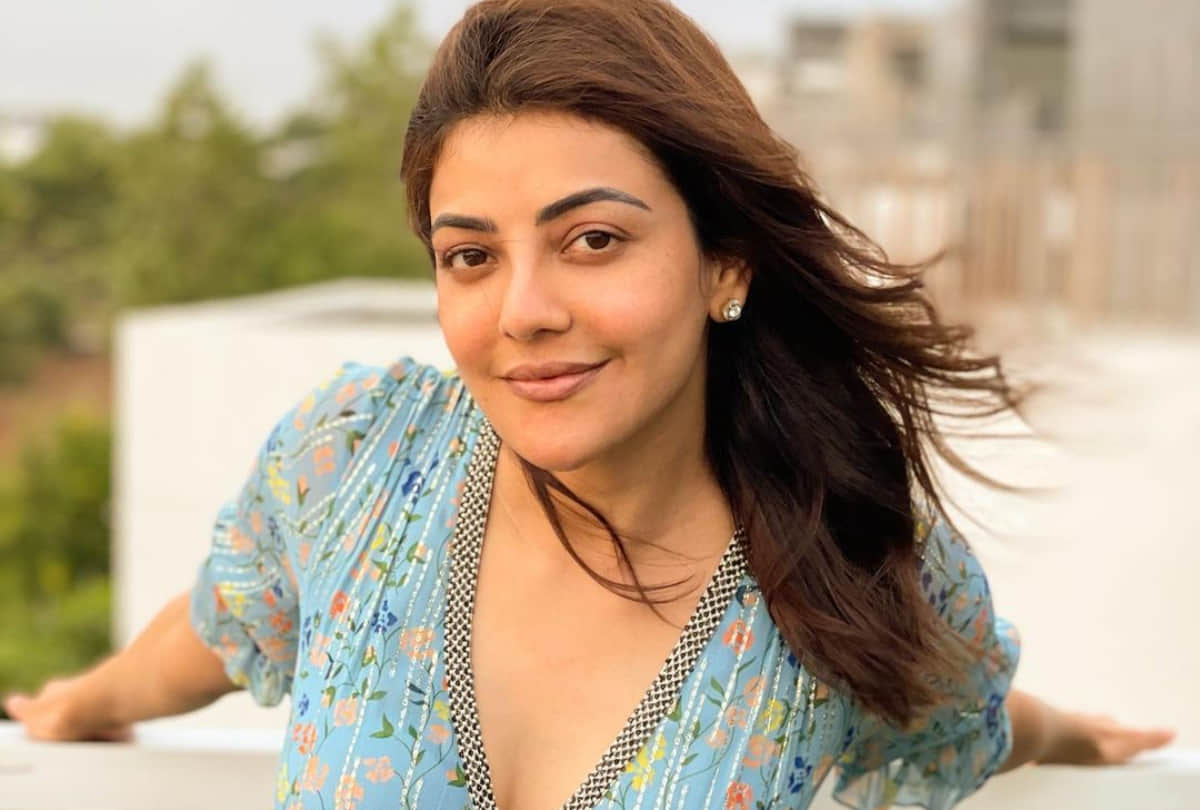 kajal agarwal look flawless beautiful in coral peach summer dress