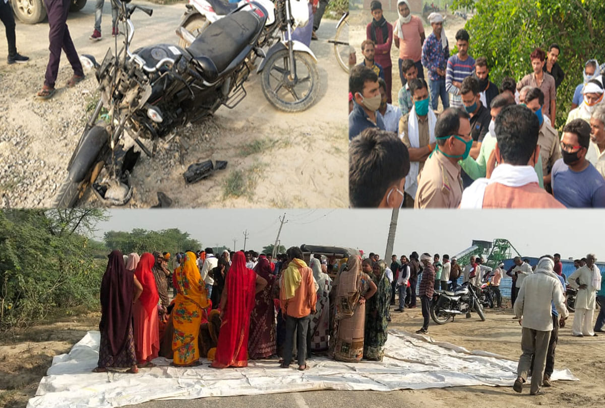 one died and two injured in road accident in auraiya