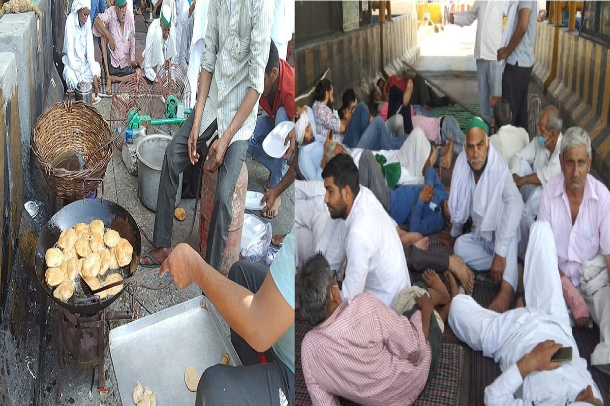 BKU workers has protest and made sivaya toll-free against agrarian laws in Meerut