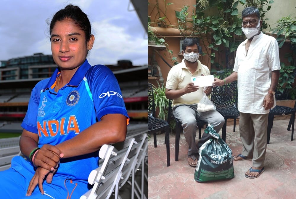 mithali raj trolled his father, Dad doing the honours in my absence, Only problem is his mask