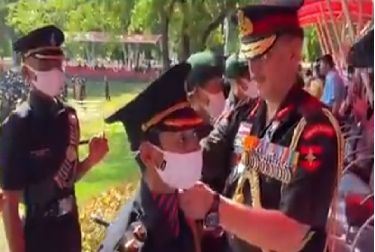 Wife of martyr Major Vibhuti Shankar Dhoundiyal in Pulwama joins Army Lt Gen Joshi put stars on her shoulders