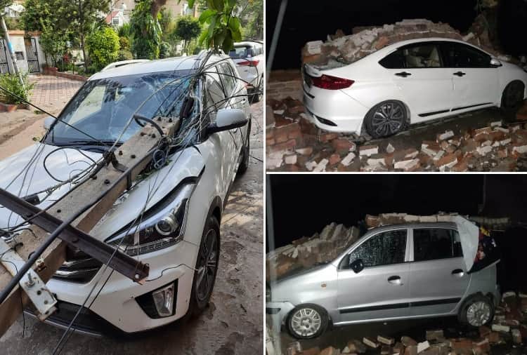 Many trees uprooted and cars damaged due to storm in Chandigarh