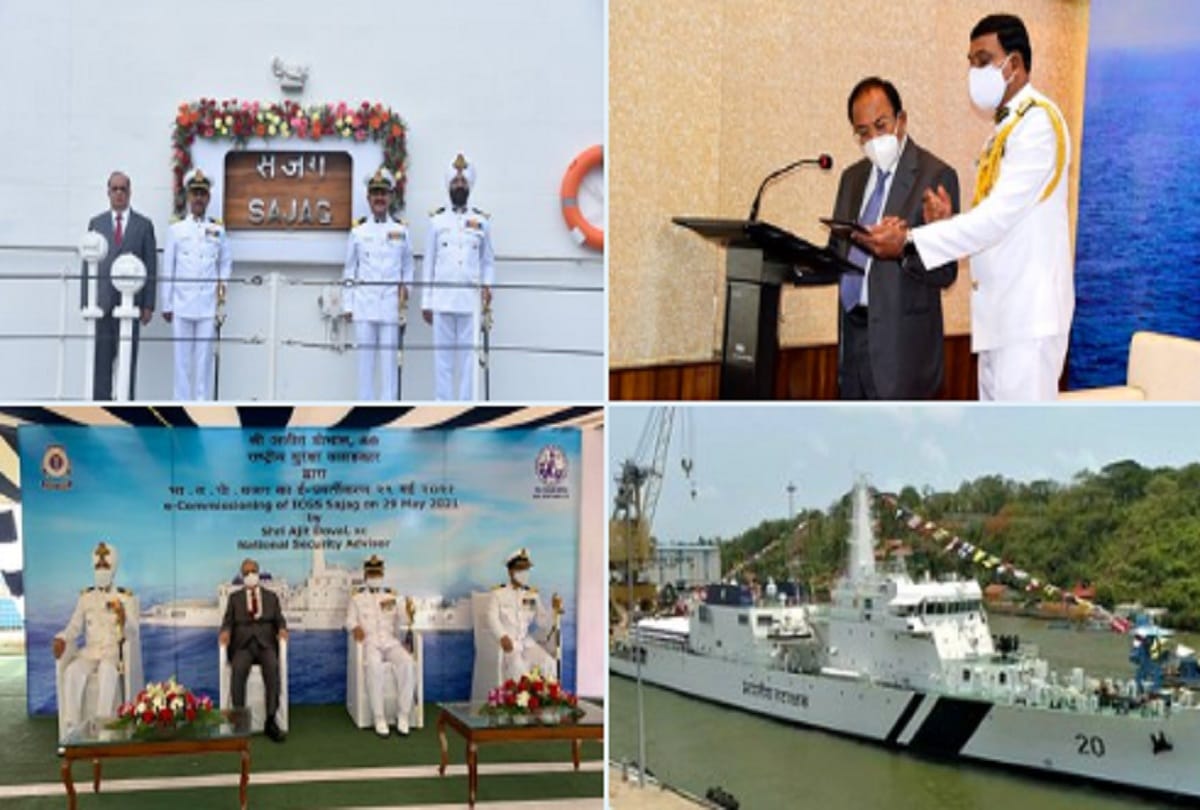 NSA Ajit Doval commissions indian Coast Guard offshore ship Sajag