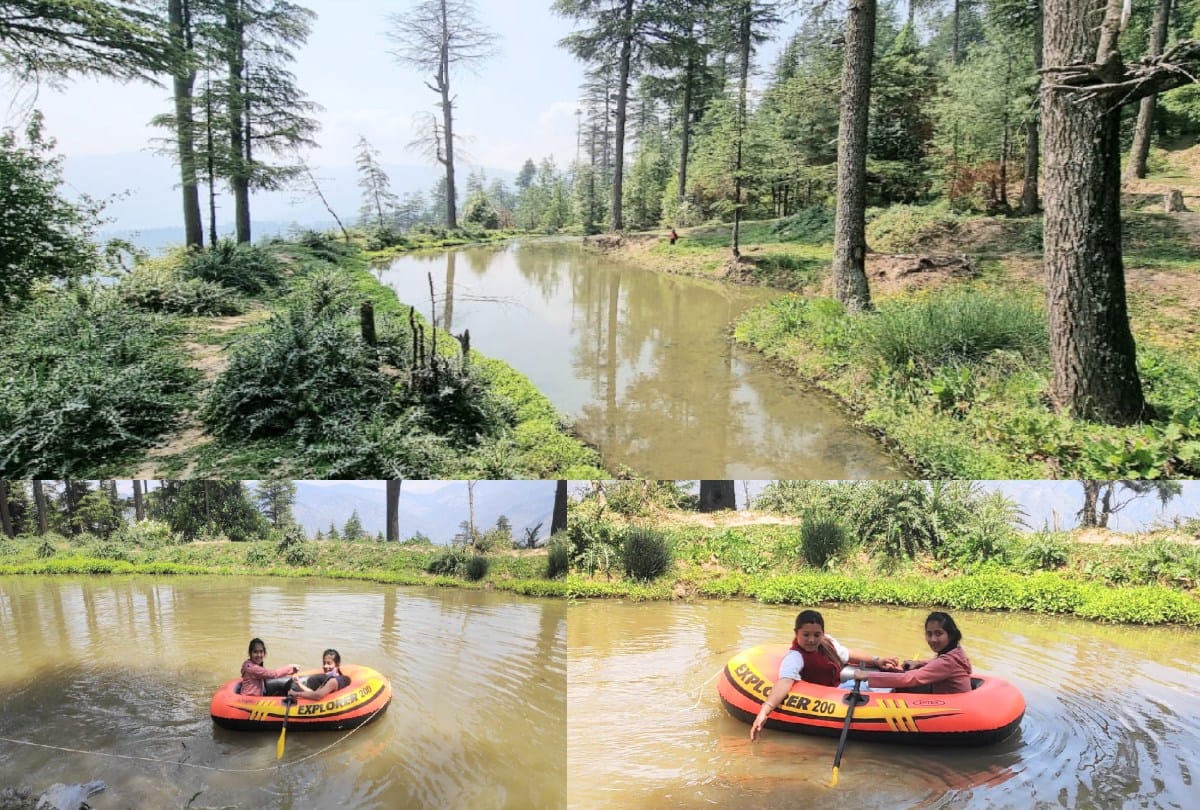 villagers built an artificial lake in the forest at an altitude of 8000 feet after water dried in the steps