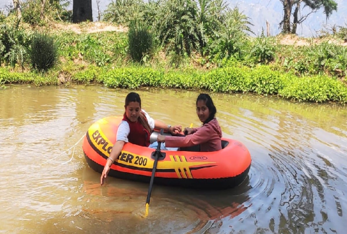 villagers built an artificial lake in the forest at an altitude of 8000 feet after water dried in the steps
