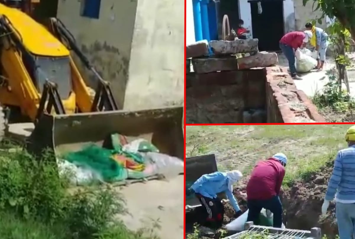corona death father Buried to JCB by son in sant kabir nagar