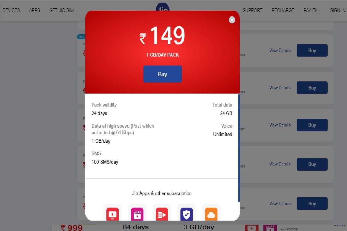 Jio 149 Plan