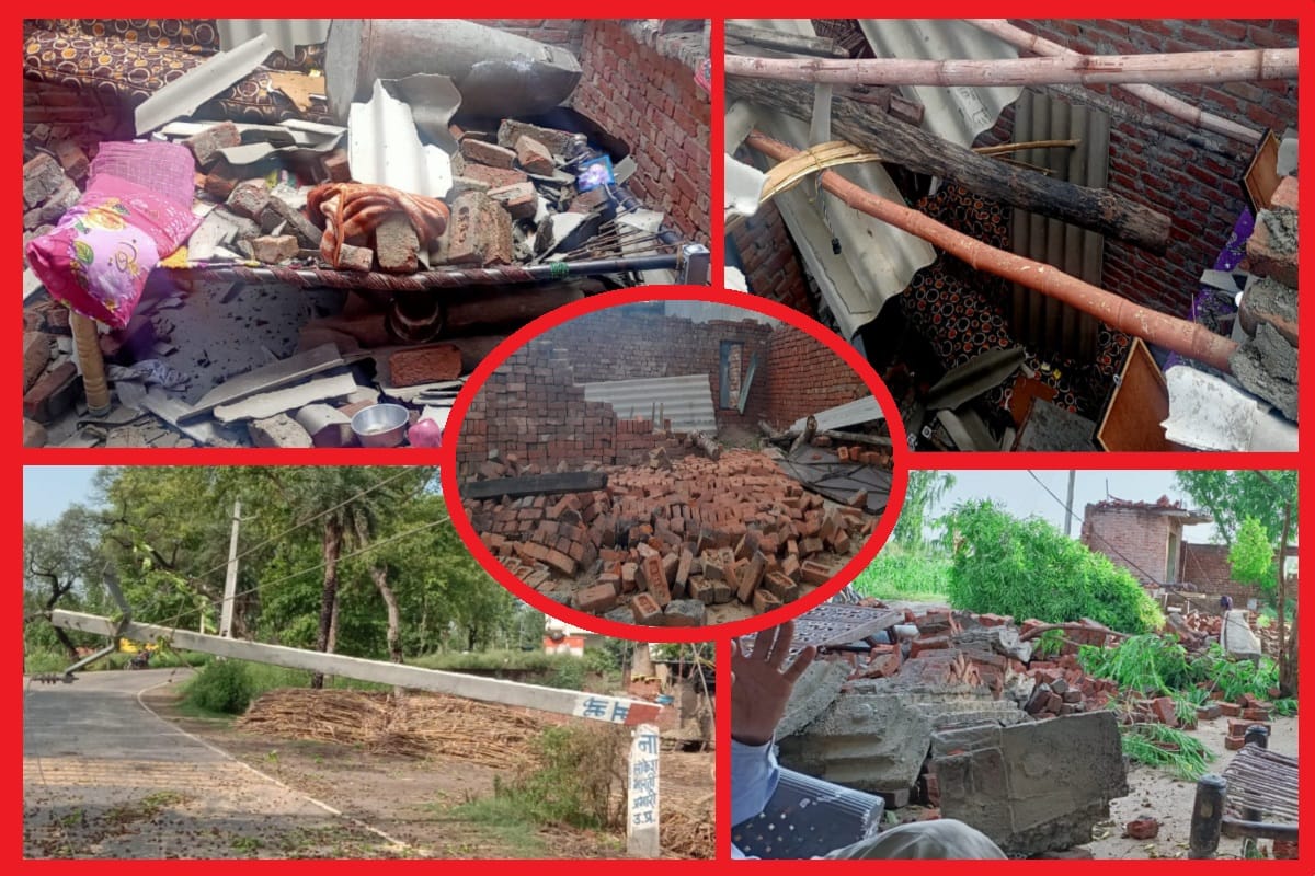 Many houses were damaged due to storm and rain in many villages of western UP and see photos