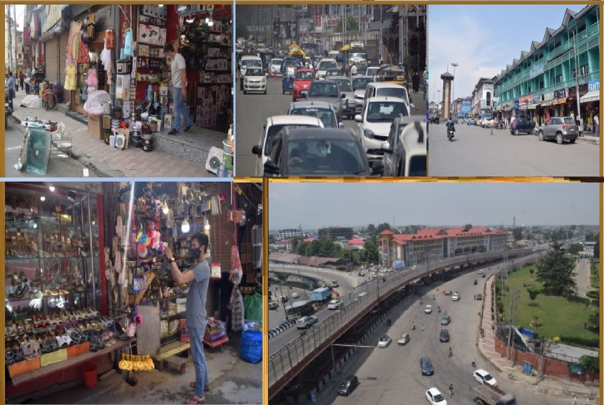 After relaxation in Corona curfew there was a lot of movement in markets jammu kashmir