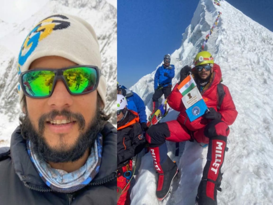 uttarakhand news : pithoragarh manish wins mount everest, watch photos