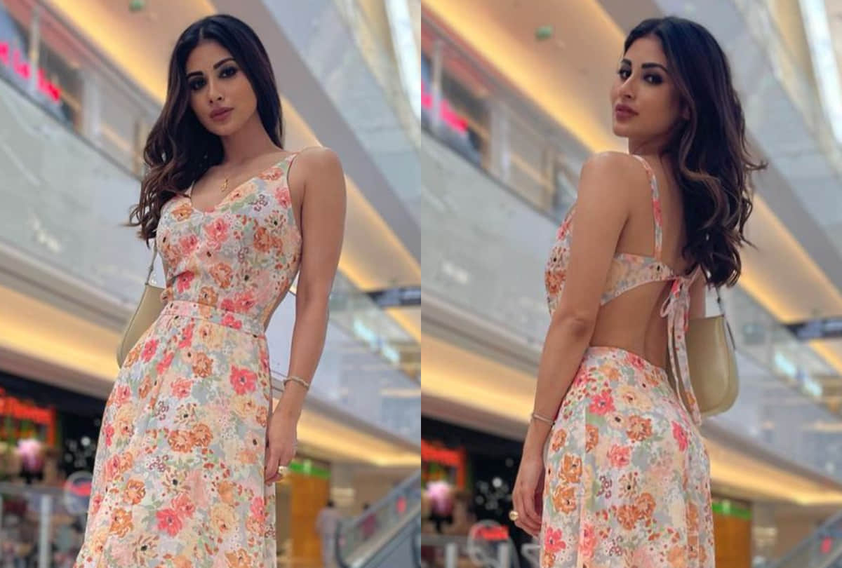 mouni roy flaunts curves in backless floral dress look chic and stylish