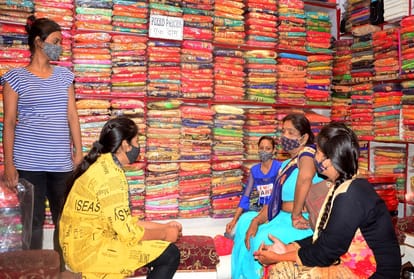 Open markets in Prayagraj, some restraint and some social distancing.