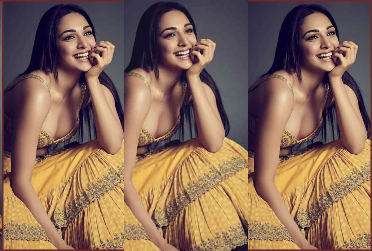 kiara advani in mustard ruffle arpita mehta lehenga flaunt slim waist