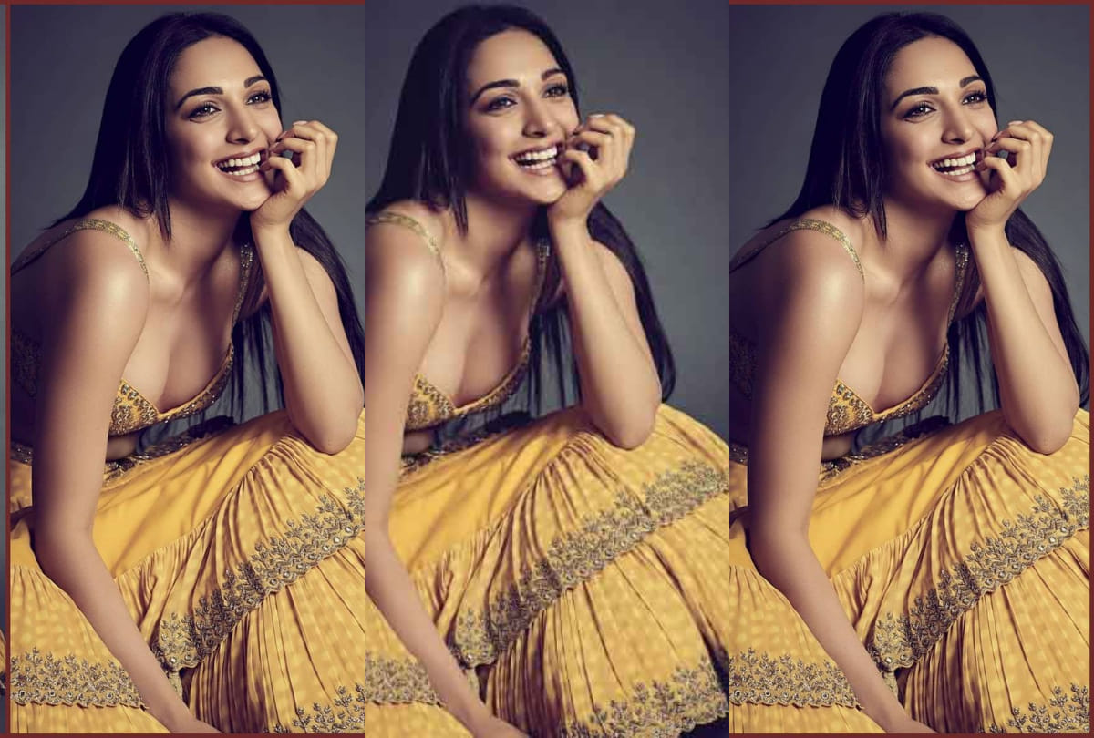 kiara advani in mustard ruffle arpita mehta lehenga flaunt slim waist
