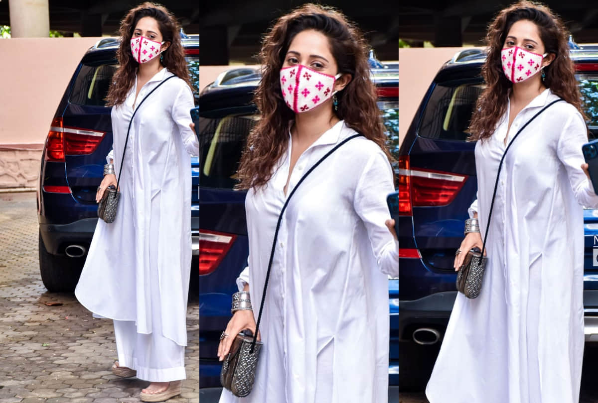 nushrat bharucha spotted in white kurta pajama did mistake with light color clothes