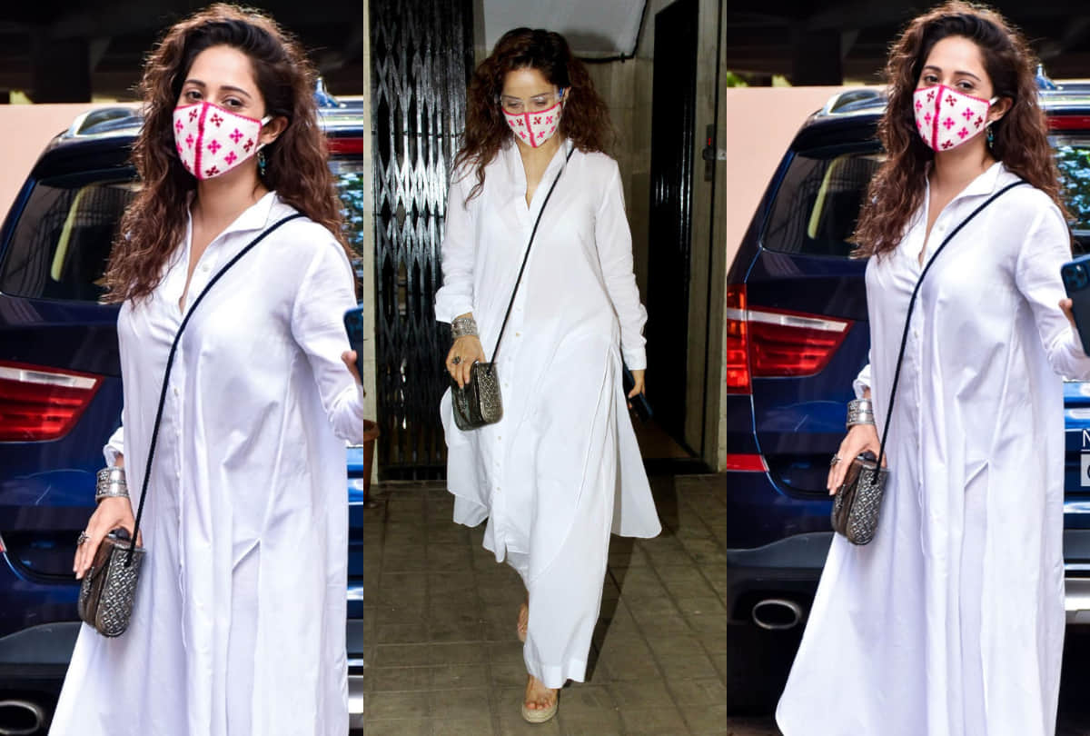 nushrat bharucha spotted in white kurta pajama did mistake with light color clothes