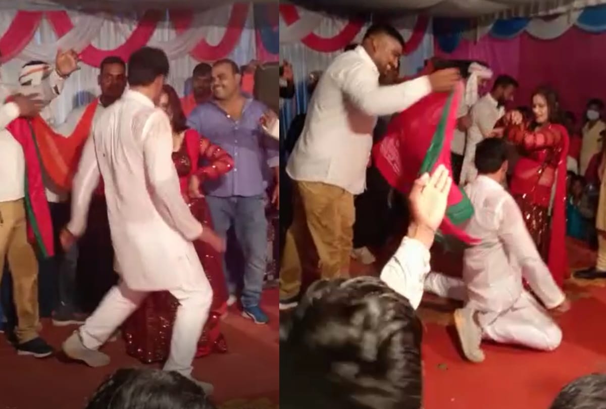 SP leaders video viral dancing with ladies on orchestra at Gorakhpur