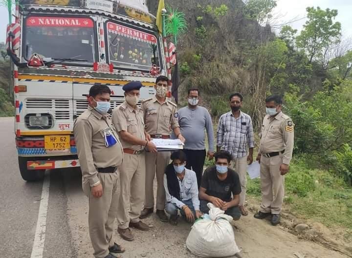 15 and a half kilograms of bhukki and 12 grams of ganja recovered from truck riders