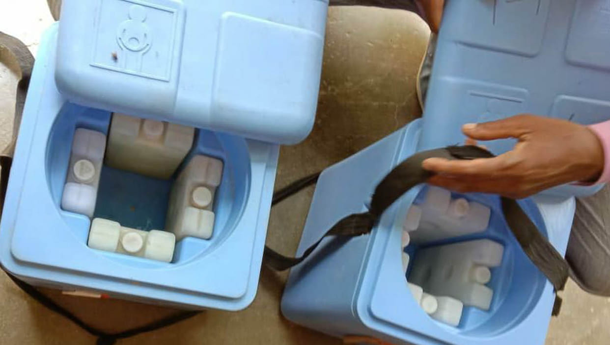 Health team arrived with empty box of vaccine