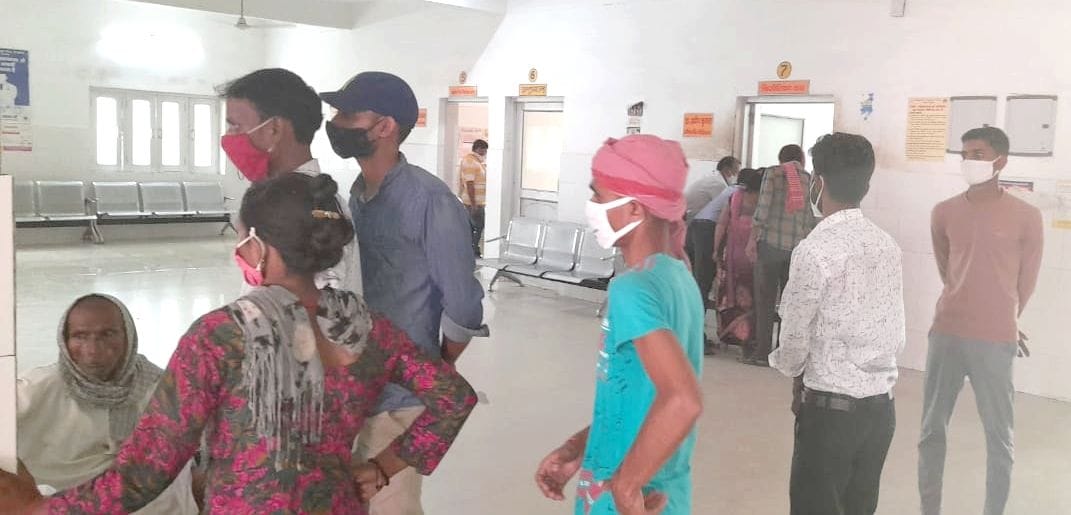 OPD of the hospital started, people came for treatment