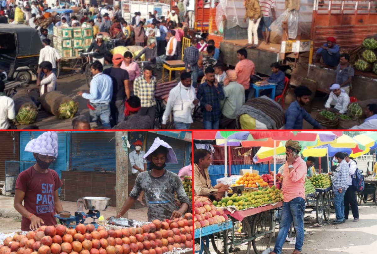 Covid Protocols rule break in mahewa mandi of Gorakhpur