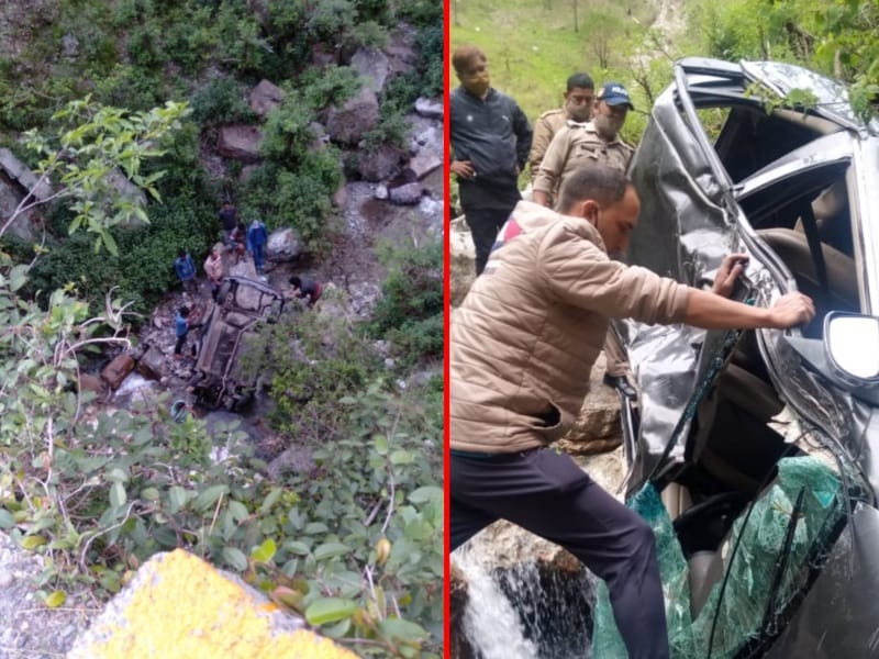 uttarakhand news : car fell into gorge at nainital, two died, watch photos