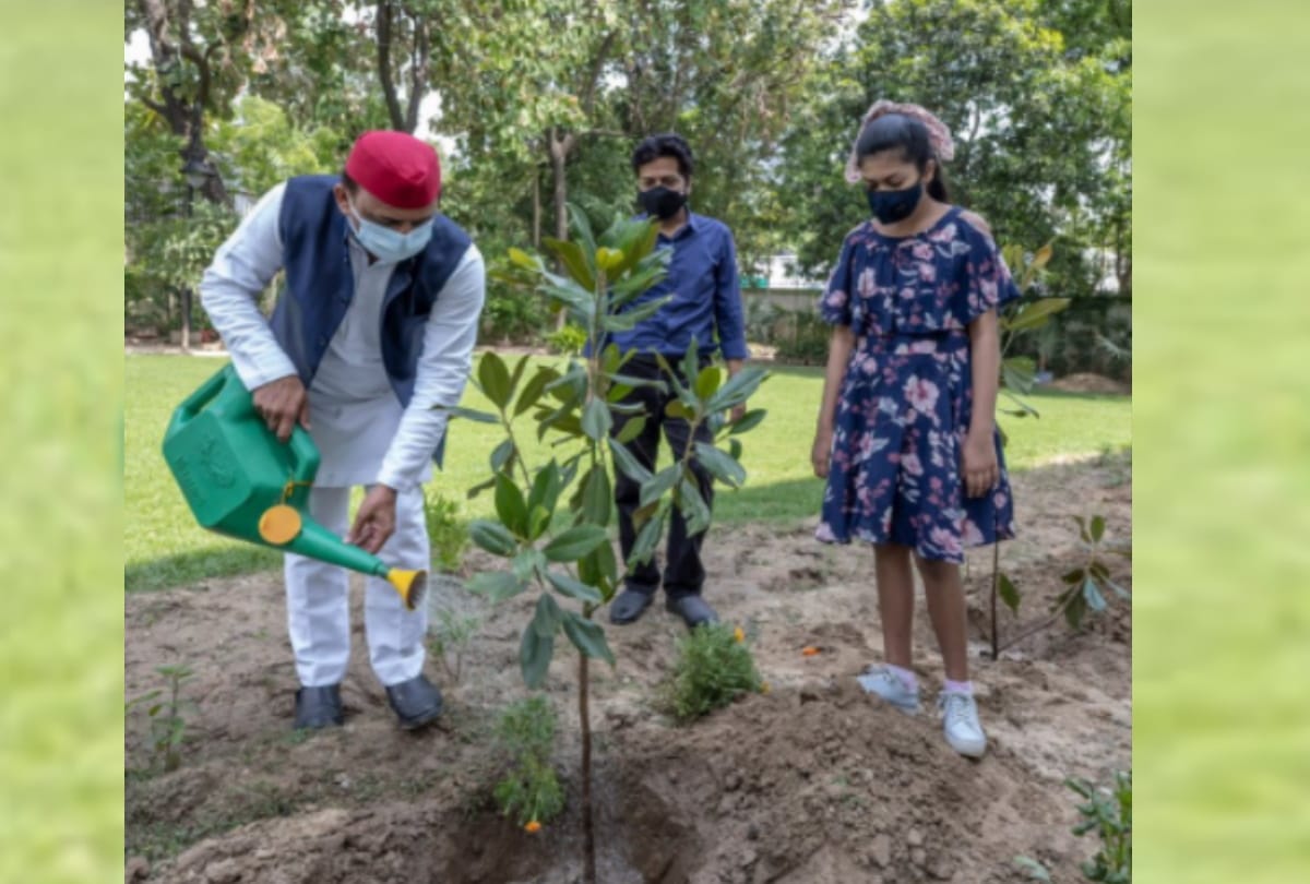 Akhilesh Yadav gives message on world environment day.