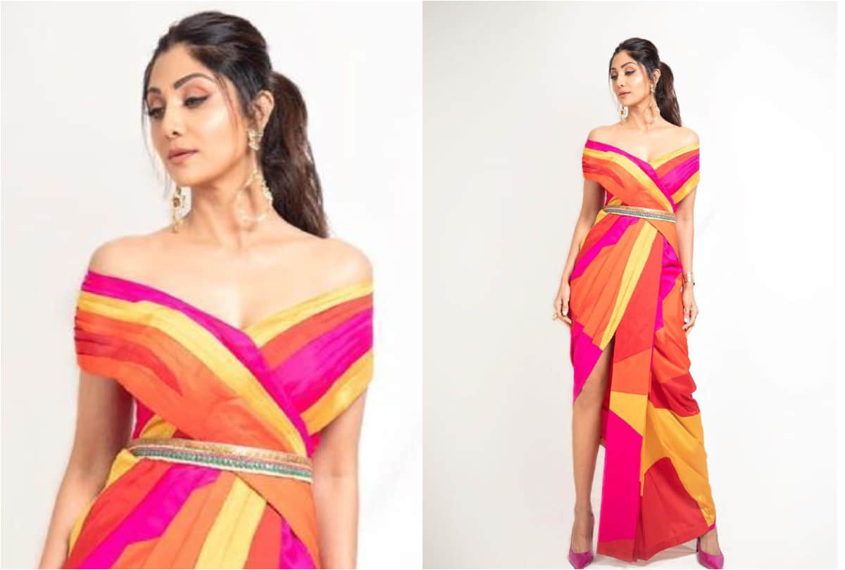 shilpa shetty latest photos in yellow dress