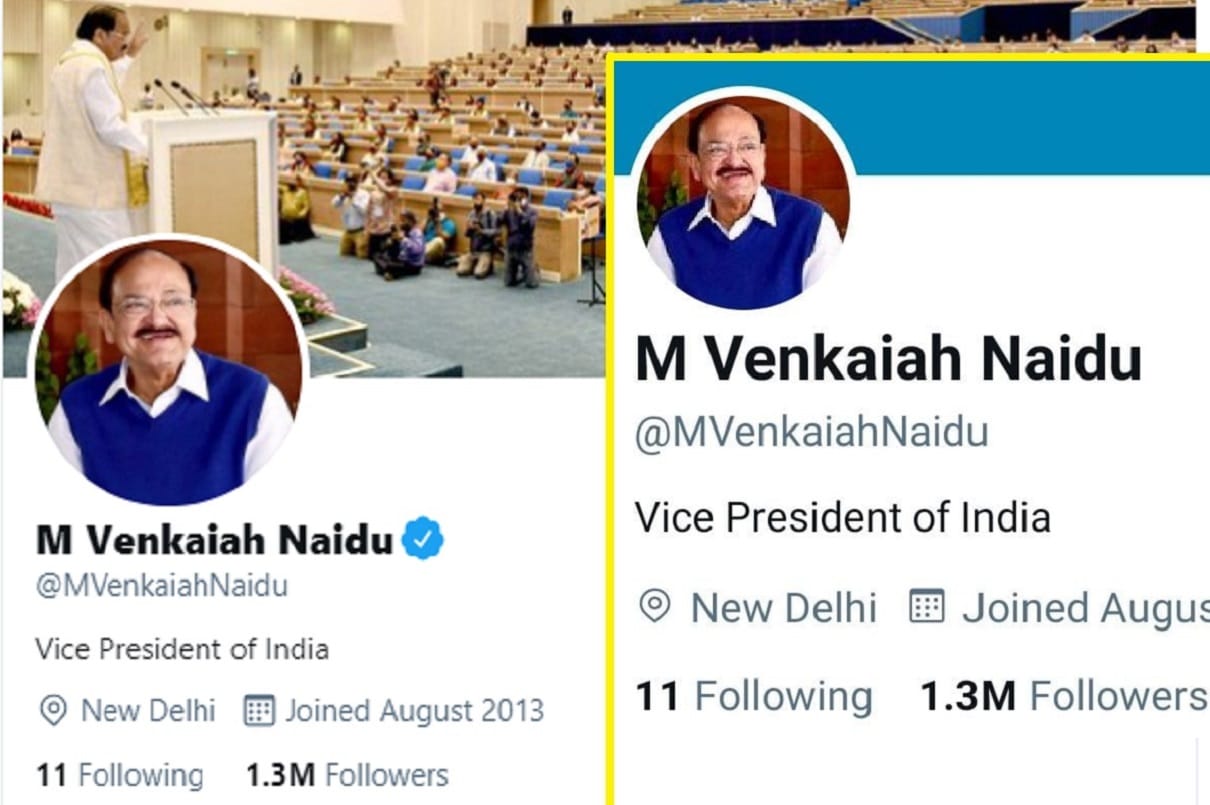 Vice President Naidu's handle unverified, users expressed displeasure